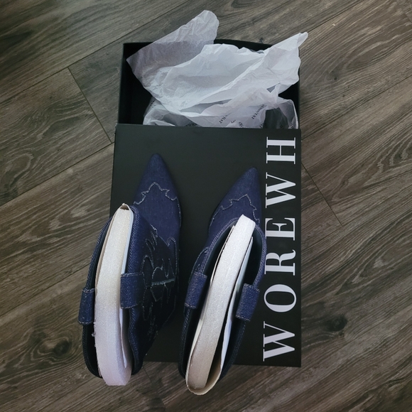 NWT WeWoreWhat denim cowboy boots size 9 - Picture 7 of 7